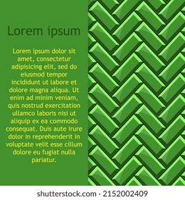 Patrón verde sin fisuras del metro. Muro de ladrillo. Vector