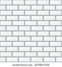 Patrón blanco sin fisuras del metro. Muro de ladrillo.