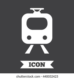 Subway sign icon. Train, underground symbol. Graphic design element. Flat subway symbol on dark background. Vector