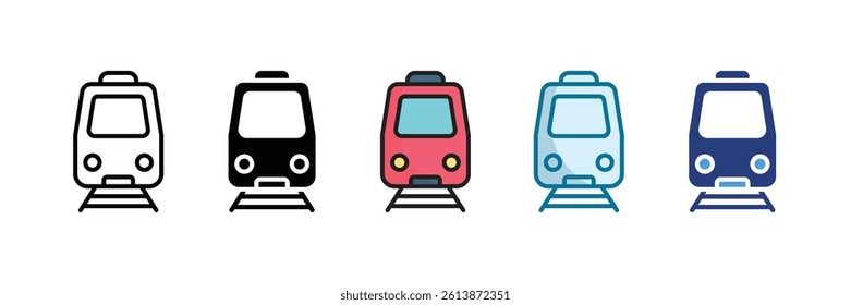 Subway Station Icon Set Multiple Style Collection