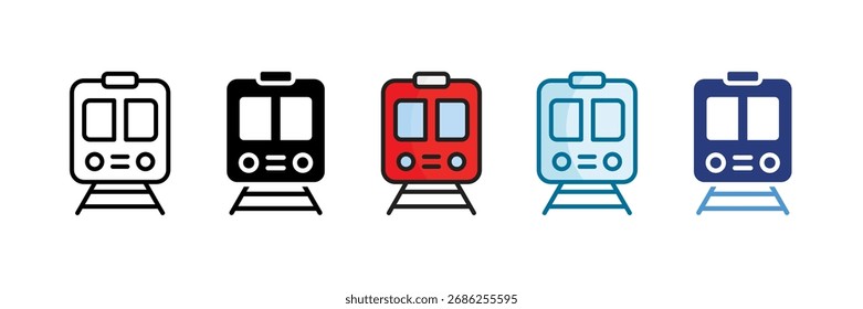 Conjunto de ícones da estação de metrô Coleção de estilos múltiplos