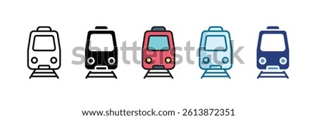Subway Station Icon Set Multiple Style Collection