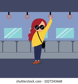 At subway station platform illustration design.
