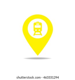 Subway Station or Railway Station Map Pointer Icon