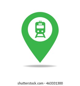 Subway Station or Railway Station Map Pointer Icon