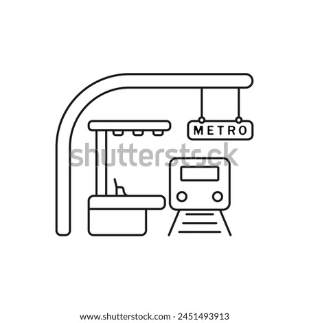 Subway station vector icon. Underground train vector. Train in subway tunnel logo. Train. Black vector train icon. Public rail transport symbol. Vector illustration.