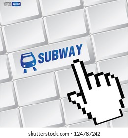 Subway symbol on keyboard,vector