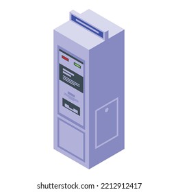 Subway Ticket Icon Isometric Vector. Metro Card. Train Machine