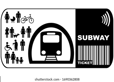 Subway Ticket Isolated On White Background Ticket