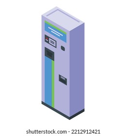 Subway Ticket Machine Icon Isometric Vector. Metro Card. Payment Station