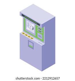 Subway Ticket Vending Icon Isometric Vector. Metro Card. Machine Train