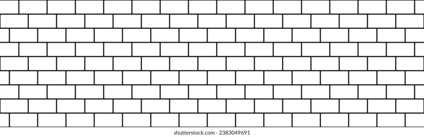 subway tile background. white brick seamless patter for kitchen backsplash, bathroom wall, shower. vector offset texture