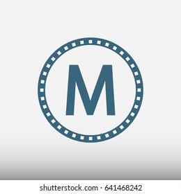 subway tokens vector flat pictograph line icon stock design illustration