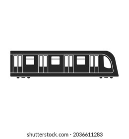 Icono de vector negro del tren de metro.Carga de ilustración de vector negro. Ilustración aislada del icono del tren subterráneo sobre fondo blanco.