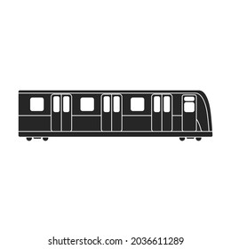 Icono de vector negro del tren de metro.Carga de ilustración de vector negro. Ilustración aislada del icono del tren subterráneo sobre fondo blanco.