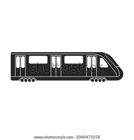 Subway train black vector icon.Black vector illustration cargo. Isolated illustration of subway train icon on white background.