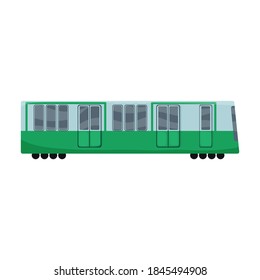 Icono vectorial de la caricatura del tren subterráneo.Carga de ilustración vectorial de dibujos animados. Ilustración aislada del icono del tren subterráneo sobre fondo blanco.