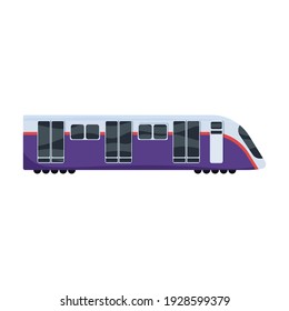 Subway train cartoon vector icon.Cartoon vector illustration cargo. Isolated illustration of subway train icon on white background.