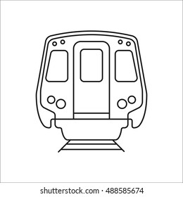 Subway Train Front Sign Line Symbol Icon On Background