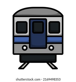 Subway Train Icon. Editable Bold Outline With Color Fill Design. Vector Illustration.