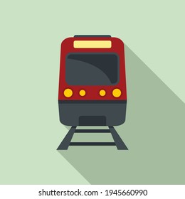 Icono del tren del metro. Ilustración plana del icono vector del tren subterráneo para el diseño web