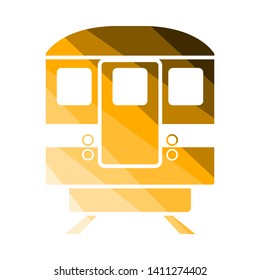 Subway Train Icon Front View. Flat Color Ladder Design. Vector Illustration.