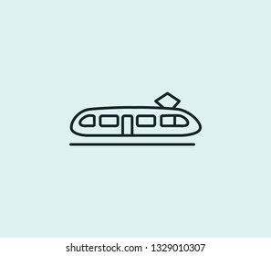 Subway train icon line isolated on clean background. Subway train icon concept drawing icon line in modern style. Vector illustration for your web mobile logo app UI design.