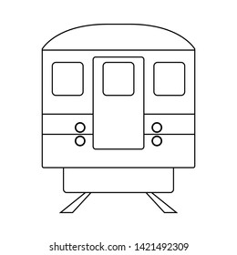 Icono del tren del metro. Diseño sencillo de esquema. Ilustración vectorial.