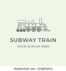subway train line art icon logo minimalist vector illustration design travel