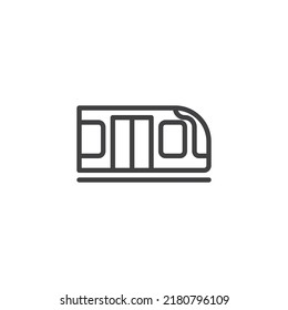 Subway train line icon. linear style sign for mobile concept and web design. Metro train outline vector icon. Symbol, logo illustration. Vector graphics