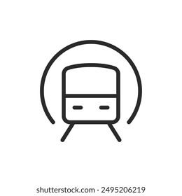 U-Bahn, Linearsymbol. U-Bahn-Verkehr. Bearbeitbare Strichbreite.