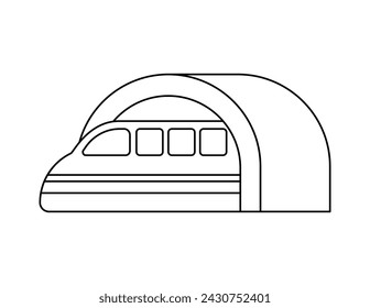 esquema del tren subterráneo para la plantilla del libro de colorear, ilustración del metro para la hoja de trabajo infantil imprimible
