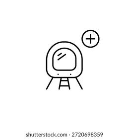Tren subterráneo y más. Rutas y ampliación de servicio, nuevas líneas añadidas. Transporte público. Icono de Vector de trazo perfecto y editable