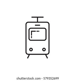 Subway train, tram line icon