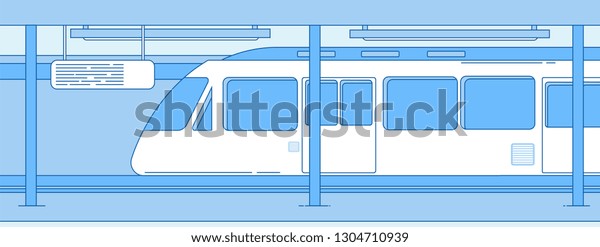 Subway Train Underground Empty Station Metro Stock Vector (Royalty Free ...