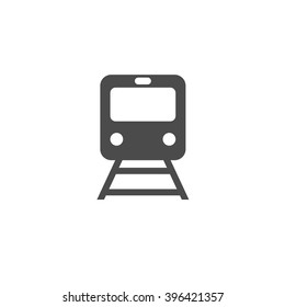 Subway train. Vector icon grey
