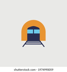 subway train vector icon tunnel transport railway
