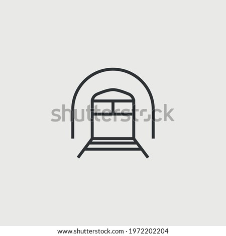subway train vector icon tunnel transport railway