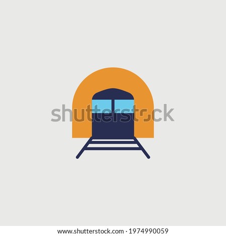 subway train vector icon tunnel transport railway