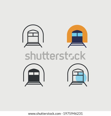 subway train vector icon tunnel transport railway