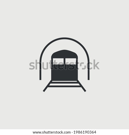subway train vector icon tunnel transport railway