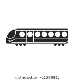Subway train vector icon.Black vector icon isolated on white background subway train.