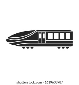 Subway train vector icon.Black vector icon isolated on white background subway train.