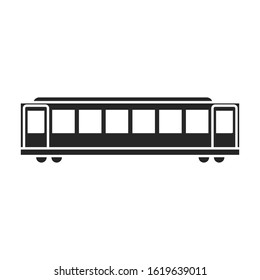 Subway train vector icon.Black vector icon isolated on white background subway train.