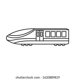 Subway train vector icon.Line vector icon isolated on white background subway train.