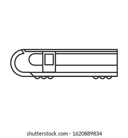 Subway train vector icon.Line vector icon isolated on white background subway train.