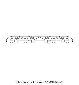 Subway train vector icon.Line vector icon isolated on white background subway train.