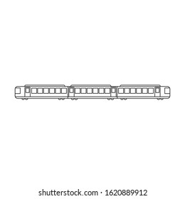 Subway train vector icon.Line vector icon isolated on white background subway train.