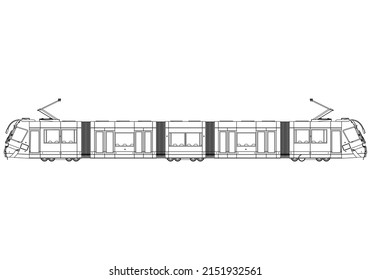 Subway train vector illustration on white background. Vector illustration set icon subway train.