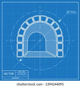subway tunnel entrance sign vector hmi dashboard blueprint icon 